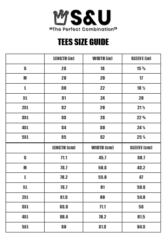 TEES SIZE GUIDE