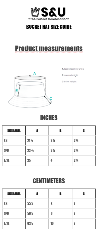 BUCKET HATS SIZE GUIDE