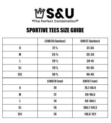 SPORTIVE TEES SIZE GUIDE
